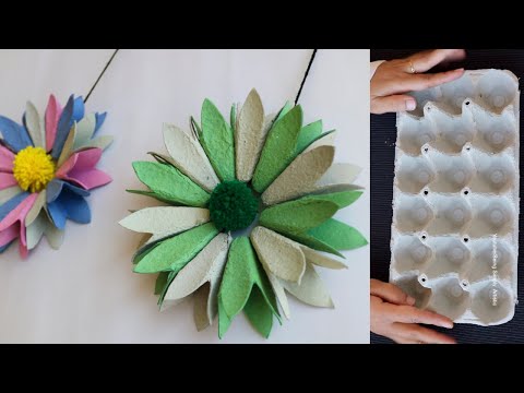 Easy Way To Make Egg Tray Flower Wall Decor - Egg Tray Craft - Paper Craft