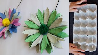 Easy Way To Make Egg Tray Flower Wall Decor - Egg Tray Craft - Paper Craft