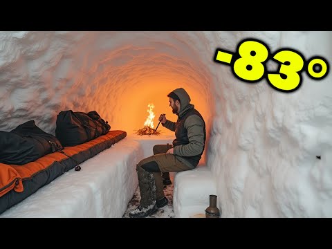 Man Builds the WARMEST IGLOO Survival Shelter Ever!