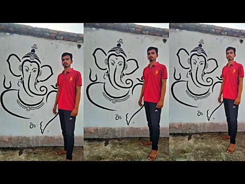 Ganpati Bappa Drawing On Wall || Ganesh Chaturthi Special Drawing || Ganesha Drawing