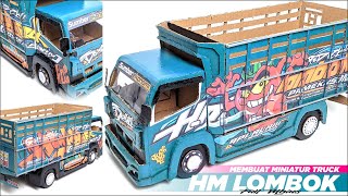 MEMBUAT MINIATUR TRUK HM LOMBOK BISA OLENG DARI KARDUS || HANDMADE