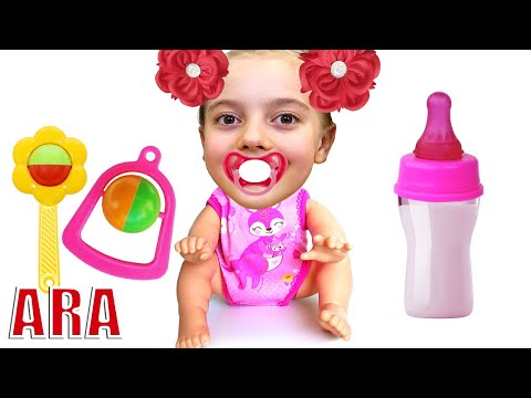 Ulya found a doll and pretends to be a parent | مجموعة من القصص للأطفال #2
