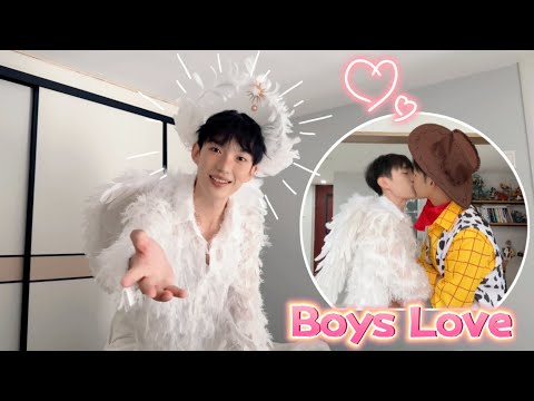 Dressed As An Angel To Wake Up Boyfriend👼🏻！His first words: "Am I dead?"🤣Gay Couple Halloween Prank💕