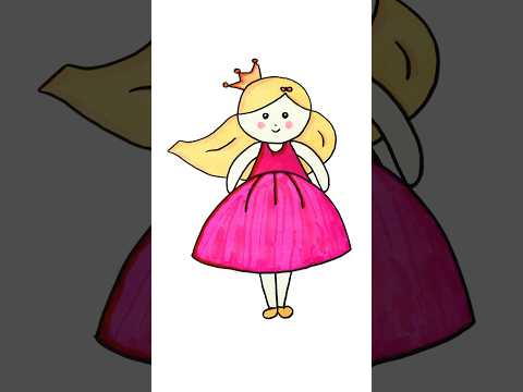 How to draw a princess #easy #drawing #tutorial #forkids #frozen #kindergarten #preschool #cute #art
