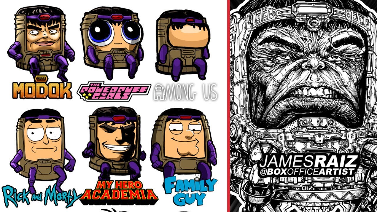 10 different art styles drawing marvel's m. O. D. O. K.!