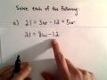 Solving Linear Equations Concepts