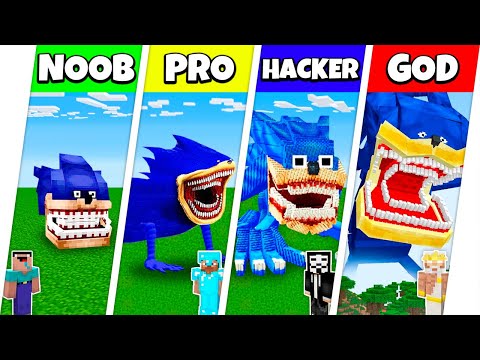 Minecraft Battle: NOOB vs PRO vs HACKER vs GOD: SHIN SONIC HOUSE BUILD CHALLENGE / Animation