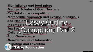 Essay Outline (Corruption) Part 2