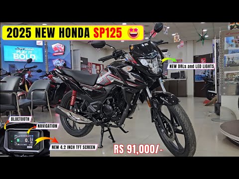 Honda SP 125 New Model 2025 Top Model Black Review - Price & Colors | TFT Console | All Features