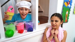 Heidi dan Zidane JUALAN ES KRIM | Cerita lucu tentang es krim | Heidi dan Zidane