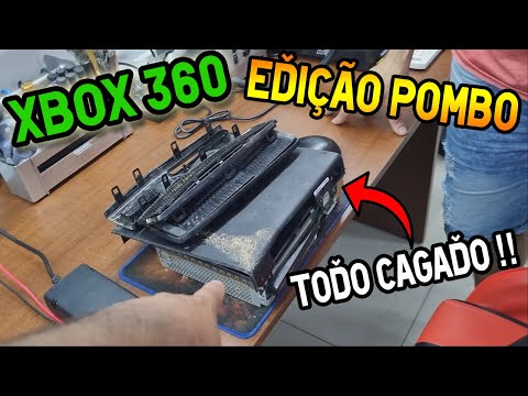 LEVEI MEU XBOX 360 QUE ESTAVA TODO CAGADO DE POMBO NA ASSISTÊNCIA DO MEU AMIGO E OLHA SÓ ISSO !