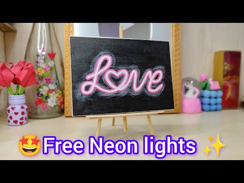 🤩🌠How to paint NEON LIGHTS | easy painting #painting #easypainting #neonlights #paintinghacks #art