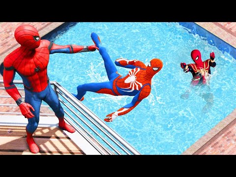 GTA 5 Water Ragdolls Team Spiderman Jumps/Fails (Euphoria Physics | Funny Moments) #4