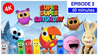 Super Duper Saturday - Ep 02 in 4K! | Can You Guess These Fun Shapes & Colors? | 1 Hour | Baby First