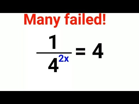 (1/4) raise to 2x = 4 Many failed to do this Israel Math Test question ORALLY! Can you? #israel