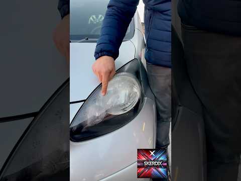 ๐งโจ Crystal Clear Headlights in 5 Minutes! ๐ #CarHack #HeadlightCleaning #Skerdix #CarTips