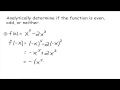 Identifying Even and Odd Functions