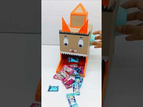 #youtubeshort How To Make A Cardboard Candy Vending Machine 😍 #shorts #viral #treanding