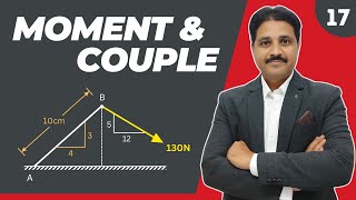 MOMENT OF A FORCE ABOUT A POINT IN ENGINEERING MECHANICS SOLVED PROBLEM 17
