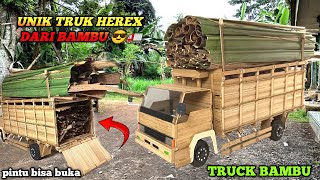CARA MEMBUAT TRUK UNIK DARI BAMBU PINTU  BISA DIBUKA 😯🚛 