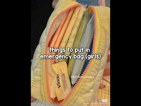 things you should put in an emergency bag 🎒✨️ (girls only) #aesthetic #bag #school #schoolbag