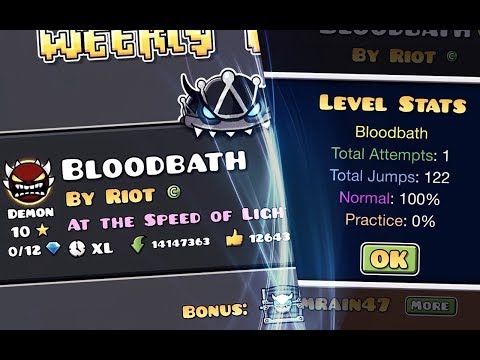 BLOODBATH С ОДНОЙ ПОПЫТКИ? | WEEKLY DEMON | GEOMETRY DASH