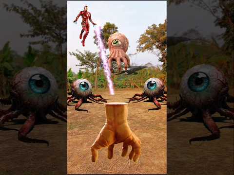4 Monster and 1 Iron Man Fight 😱 VFX Funny Videos 😂#shorts#comedy #funny #vfx