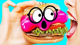 ¡Diversión con comida colorida! ¡Cómo preparar un bocadillo ENORME y delicioso! 🍕🧁