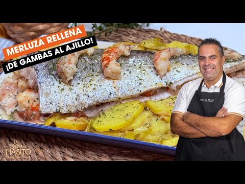 MERLUZA RELLENA DE GAMBAS AL AJILLO Y GRACIAS A TODOS