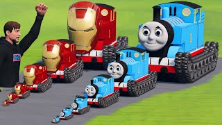 Big & Small Thomas the TANK vs Iron Man the TANK vs MrBeast | BeamNG.Drive