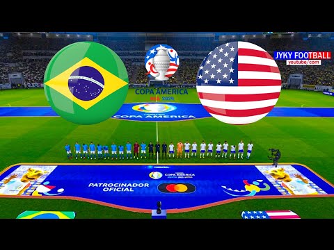 نهائي البرازيل ضد الولايات المتحدة الأمريكية-كأس أمريكا 2024-مباراة كاملة لجميع الأهداف-اللعب PES