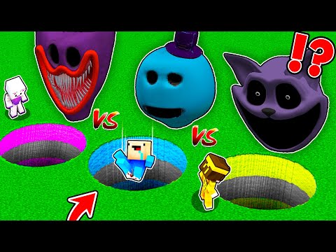 ¡NO ELIJAS EL AGUJERO EQUIVOCADO O MUERES EN MINECRAFT! 😱 | DOEY THE DOUGHMAN, KISSY MISSY Y CATNAP