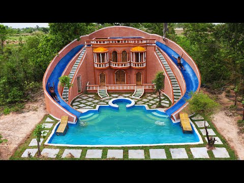 Build The Most up to date Twin water slide To Gorgeous Underground Swimming Pool