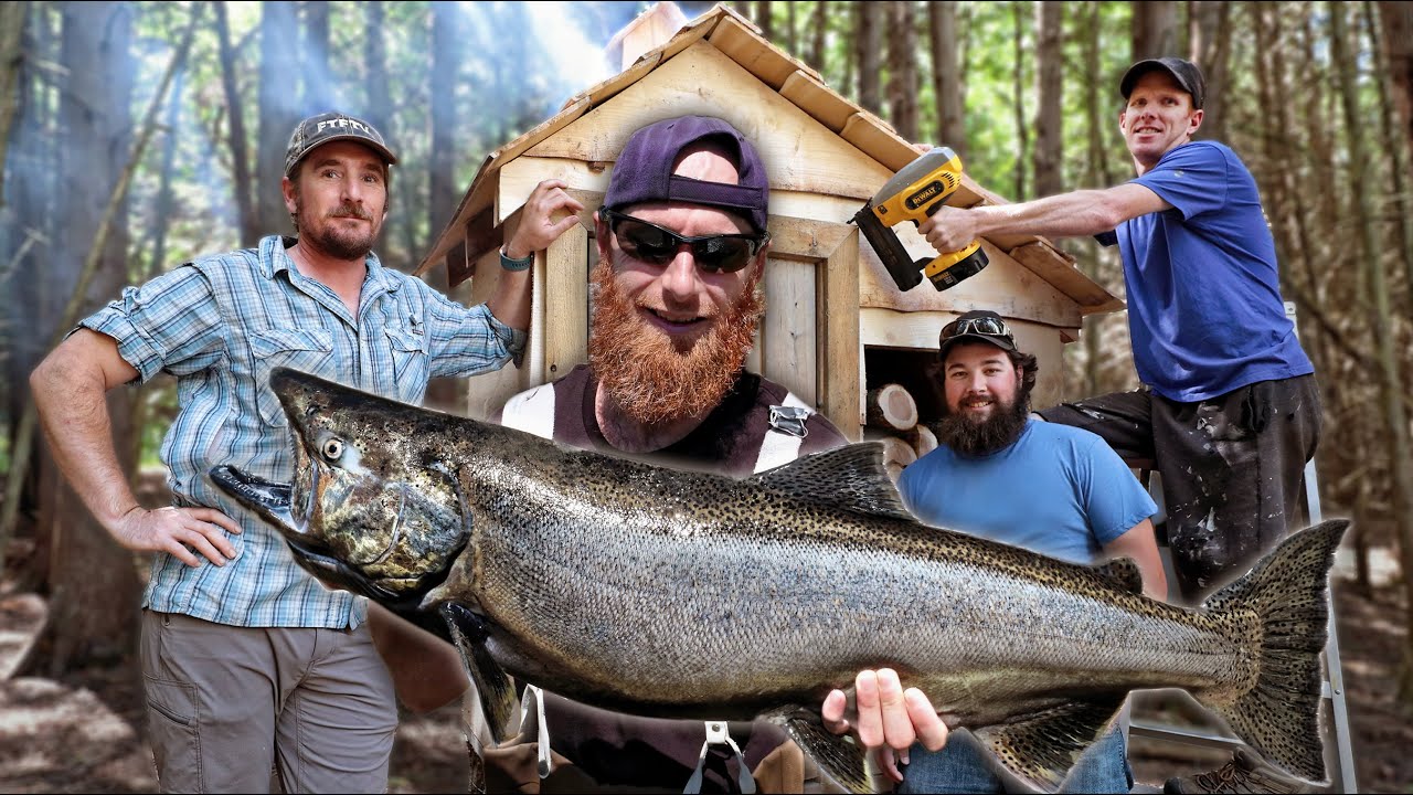 Smoking Salmon in Smoke House (Catch, Clean, and Cook!