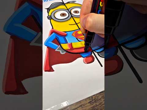 Drawing Minion-Superman 💛🦸♂️ #drawing #art #minions #superman