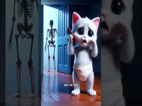 Mèo con và con chó đuổi ma #short #cat #ai #meow #mèo
