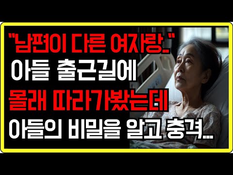 (실화사연) "남편이 다른 여자랑.." 며느리의 부탁으로 아들 출근길에 몰래 따라가봤는데.. 아들의 비밀을 알고 충격받은 70대 할머니 | 사연이야기 | 실제사연 | 사연라디오