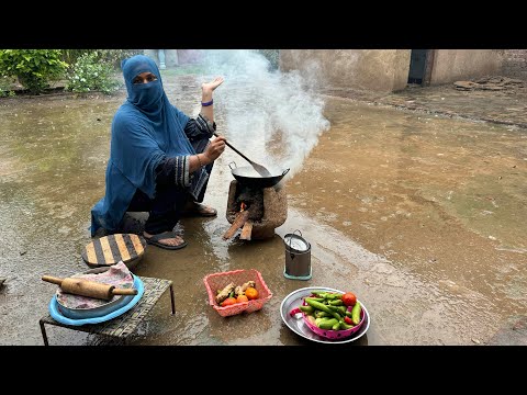 My morning routine rainyday village rainday beauty organic vegetable breakfast routine Pakistan Vill