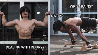 Calisthenics Questions Answered | Training with injury? Wrist pains? Supplements? Am I natural?