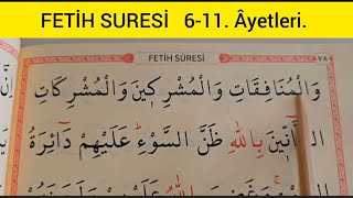 Fetih Suresi/ Tecvid Tahlili / 6-11. Âyetleri.