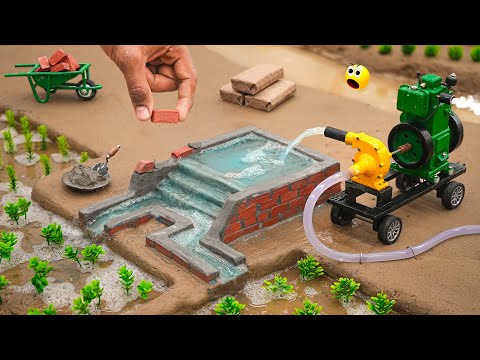 diy mini diesel engine water pump irrigation tank construction science project @sanocreator