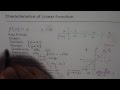 Linear Functions and Their Properties