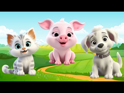 Farm Animal Sounds: Kitten, Pig, Puppy, Cat, Goat – Animal Video