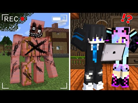 Escape from Scary GOLEM on The Cameras in Minecraft..!