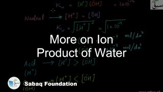 More on Ion Product of Water