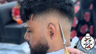 Textured Fringe Mid Fade Haircut | Barber Tutorial