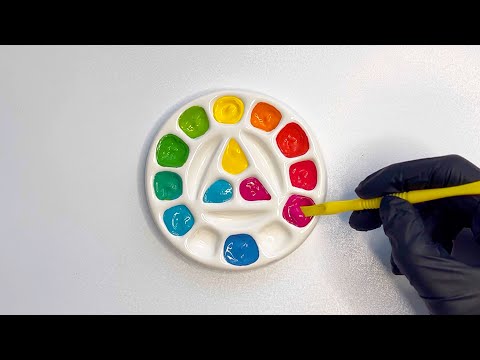 CMY Color Wheel: Acrylic Color Mixing Tutorial #art #colorwheel #colormixing