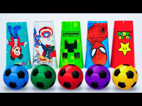 Satisfying ASMR Foley | Rainbow Coffee Cups, Coca Cola Bottles & Mini Soccer Balls