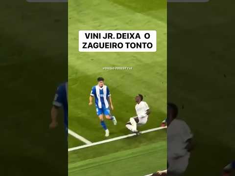 Zagueiro fica tonto e da no meio de Vini Jr. #futebol #realmadrid #futbol