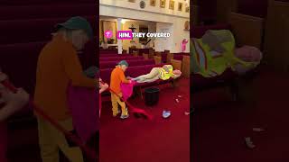 Kindness 🌟 Kids Help Tired Janitor in Church #kindness #janitor #shorts